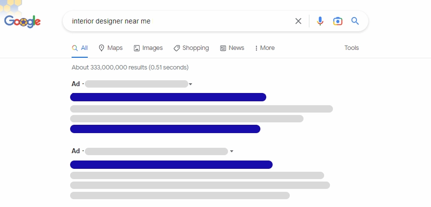search result for interior designer near me
